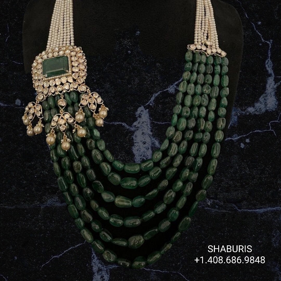 Emerald necklace,Pure Silver Jewellery Indian ,simple Necklace,rubies,Indian party wear jewelry,Indian kids Jewelry-NIHIRA-SHABURIS