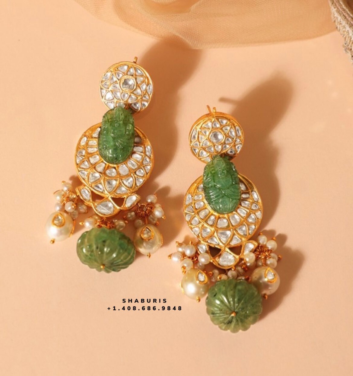 Polki Jewelry,South Indian Jewelry,blue saphire,diamond jewelry,moissanite earrings pure silver jewelry online designs - SHABURIS