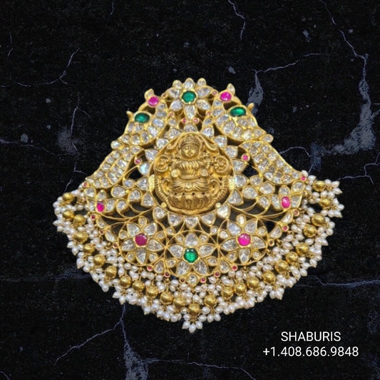 Temple Jewelry,Pure Silver Jewellery Indian ,Lakshmi Pendant,Temple Pendent,Indian Bridal,Indian Wedding Jewelry-NIHIRA-SHABURIS