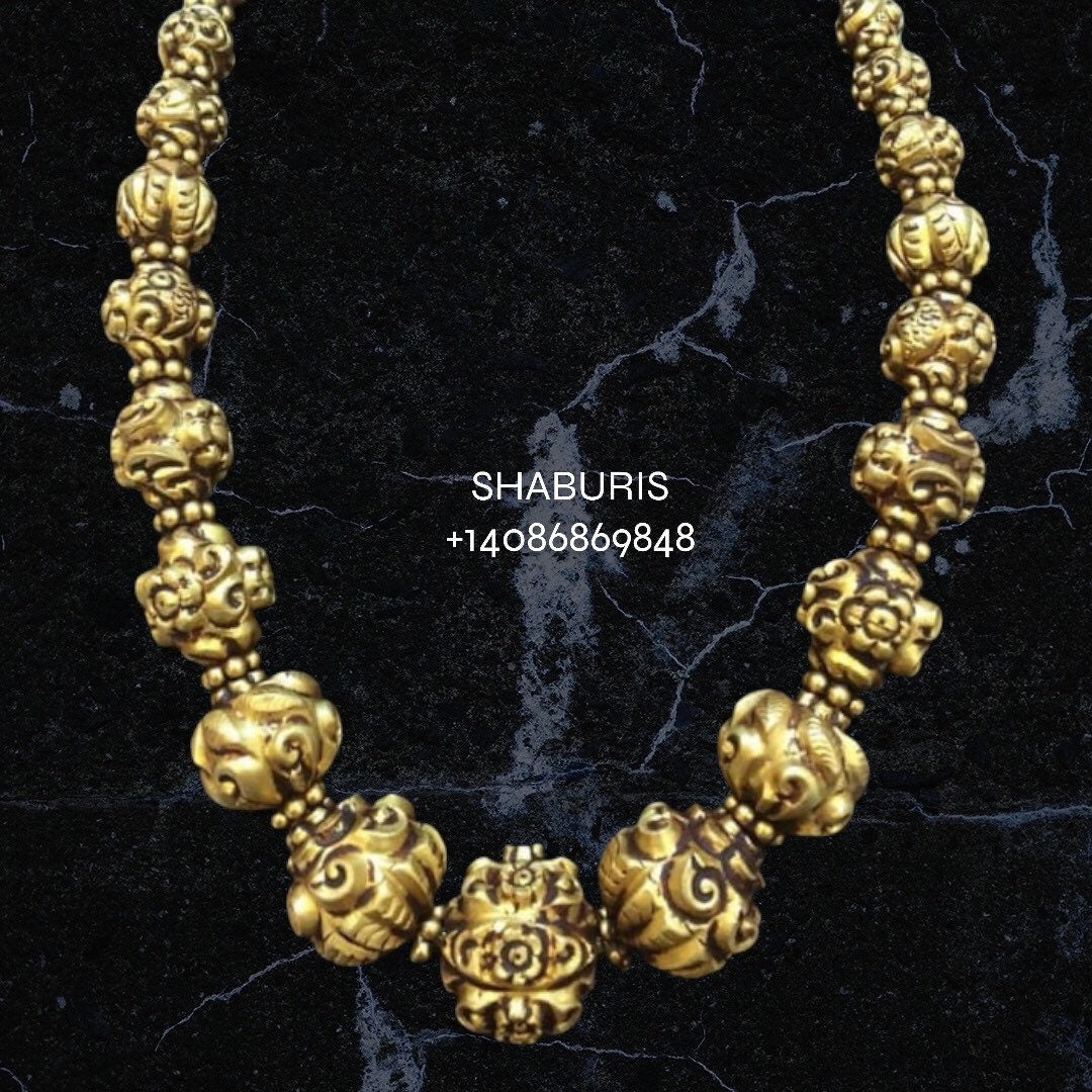 Antique necklace,antique mala indian,indian gold jewelry,nakshi jewelry,925 silver jewelry,sterling silver jewelry -SHABURIS
