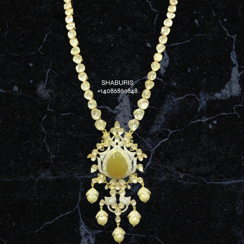 Moissanite jewelry pure silver polki pendant 22kt gold jewelry plated indian jewelry silver jewelry 925 silver pure silver jewelry -SHABURIS