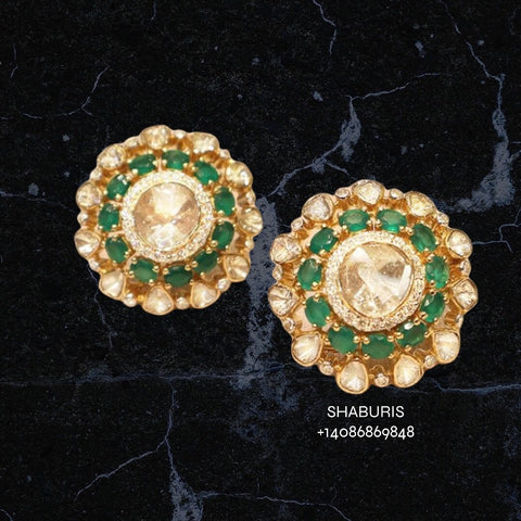 Diamond studs,pure silver jewelry indian jewelry sets indian gold jewelry look a like south indian earrings party wear earrings - SHABURIS