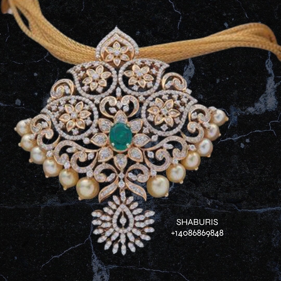 Silver jewelry,diamond necklace bhajubandh vanki  south sea pearl indian jewelry kids jewelry simple party wear choker indian