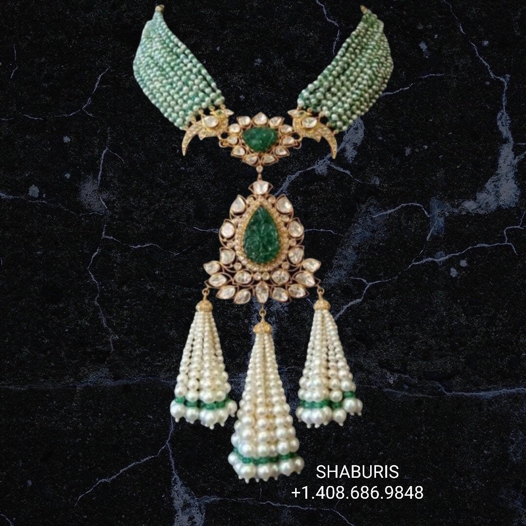Indian gold jewelry designs pure silver jewelry ruby beads indian diamond jewelry diamond necklace tassel necklace latest indian - SHABURIS
