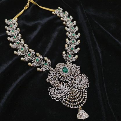Diamond necklace pure silver necklace emerald quartz south sea pearls swarovski diamond indian jewelry sabyasachi inspired SHABURIS