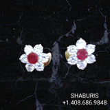 Diamond studs diamond jhumka ear ring,Pure silver south indian jewelry 925 silver jewelry indian lyte weight jewelry-SHABURIS