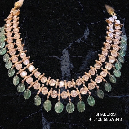 Pure Silver jewelry Indian ,moissanite jewelry,Big Indian Necklace,Indian jadau ,Indian gold Jewelry designs moissanite jewelry-SHABURIS