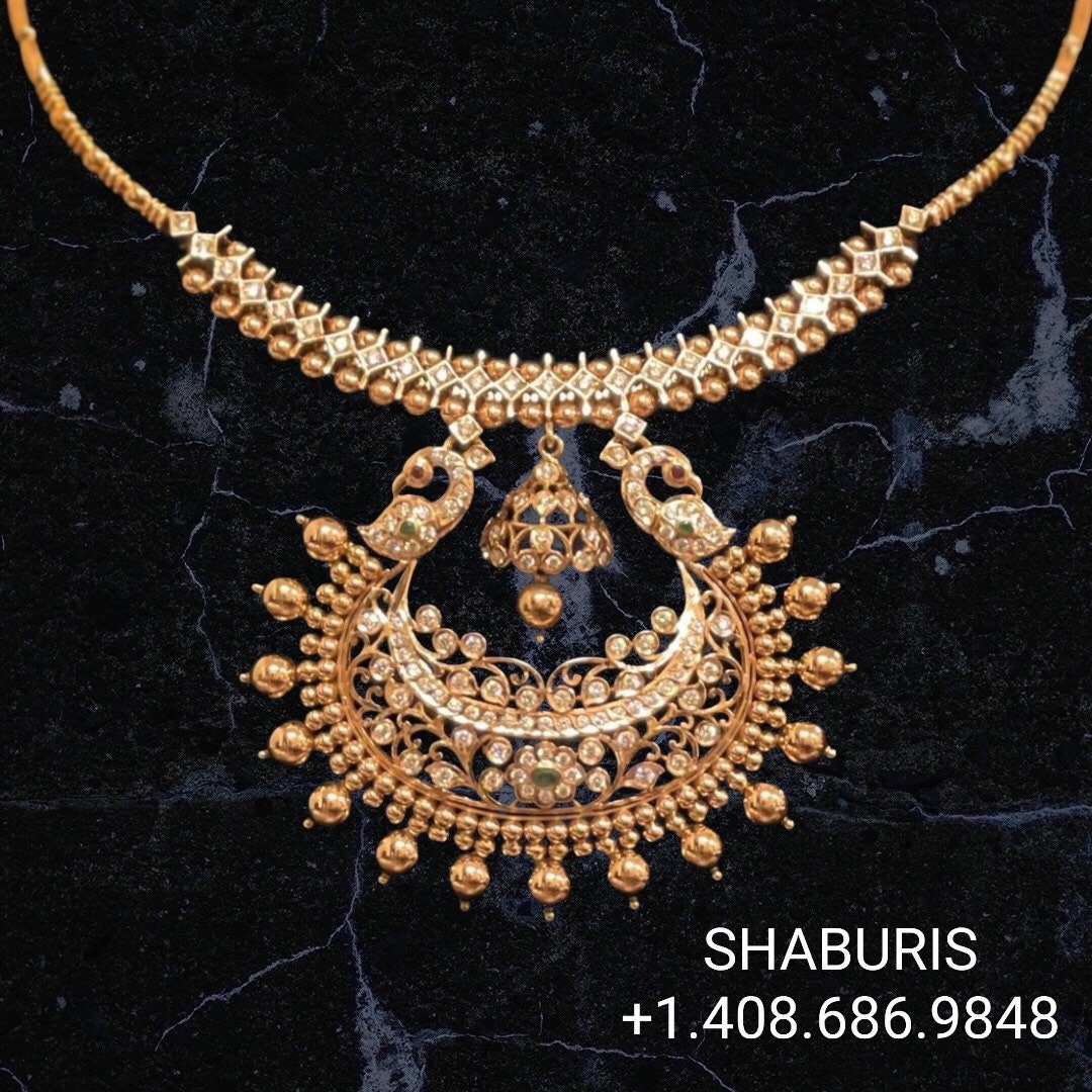 Detatchable diamond kante ,South Indian Jewellery,South Indian Jewelry,Kante Necklace,silver jewelry Designs - NIHIRA-SHABURIS