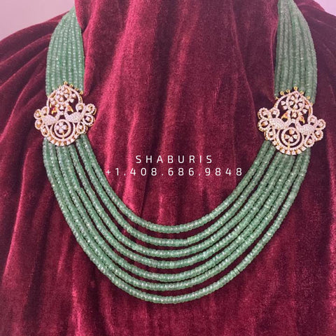 Coral mala bead jewelry gemstone jewelry polki diamond emerald necklace pure silver jewelry south indian gold jewelry sets -SHABURIS