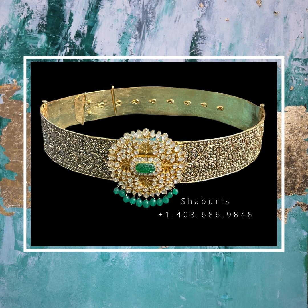 Nakshi Vaddanam,South Indian Jewelry,Vaddanam,Kids Vaddanam,hip chain,diamond vaddanam,pure Silver indian jewelry - NIHIRA - SHABURIS