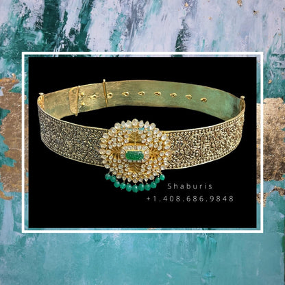 Nakshi Vaddanam,South Indian Jewelry,Vaddanam,Kids Vaddanam,hip chain,diamond vaddanam,pure Silver indian jewelry - NIHIRA - SHABURIS