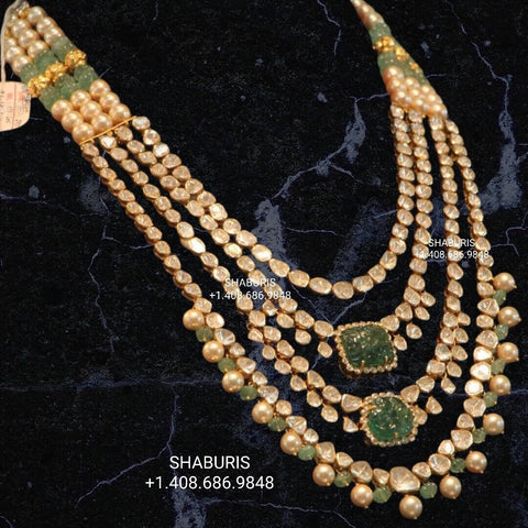 Polki diamond Necklace gold jewelry polki diamond earrings pure silver jewelry south indian gold jewelry sets -SHABURIS