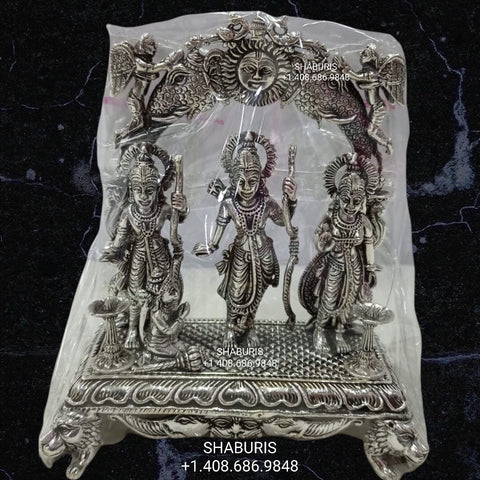Pure Silver ramdarbar ,silver God Idol,Indian Pooja Articles,silver articles indian,pooja samagri,Antique silver article,ram parivar silver