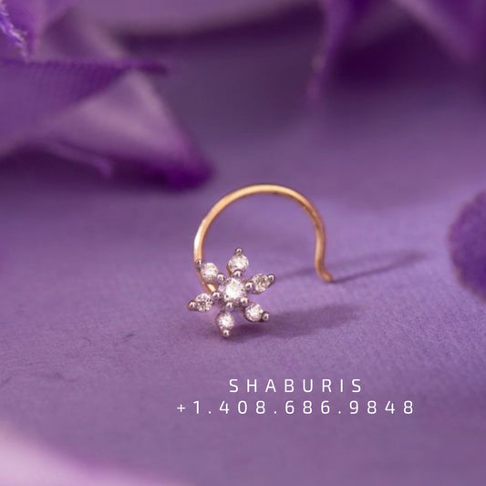 Latest Indian Jewelry,Pure Silver Jewellery Indian ,Lyte Weight Jewelry,nosepin,nath,Indian Bridal,Indian Wedding Jewelry-NIHIRA-SHABURIS