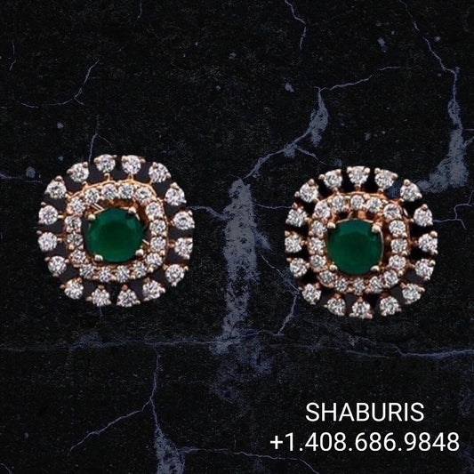 Diamond studs diamond jhumka ear ring,Pure silver south indian jewelry 925 silver jewelry indian lyte weight jewelry-SHABURIS