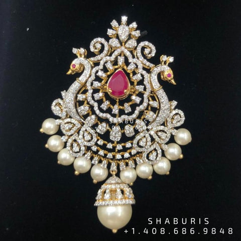 Diamond pendant bead jewelry gemstone jewelry polki diamond emerald necklace pure silver jewelry south indian gold jewelry sets -SHABURIS
