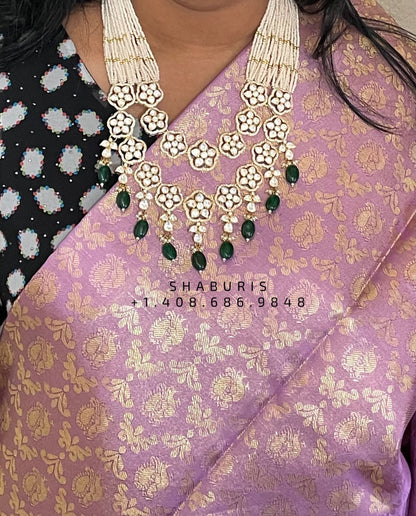 Pearl choker,simple choker,Sabyasachi Jewelry inspired,southindian Jewelery,indian Jewelery,Polki haram, Pure silver-NIHIRA