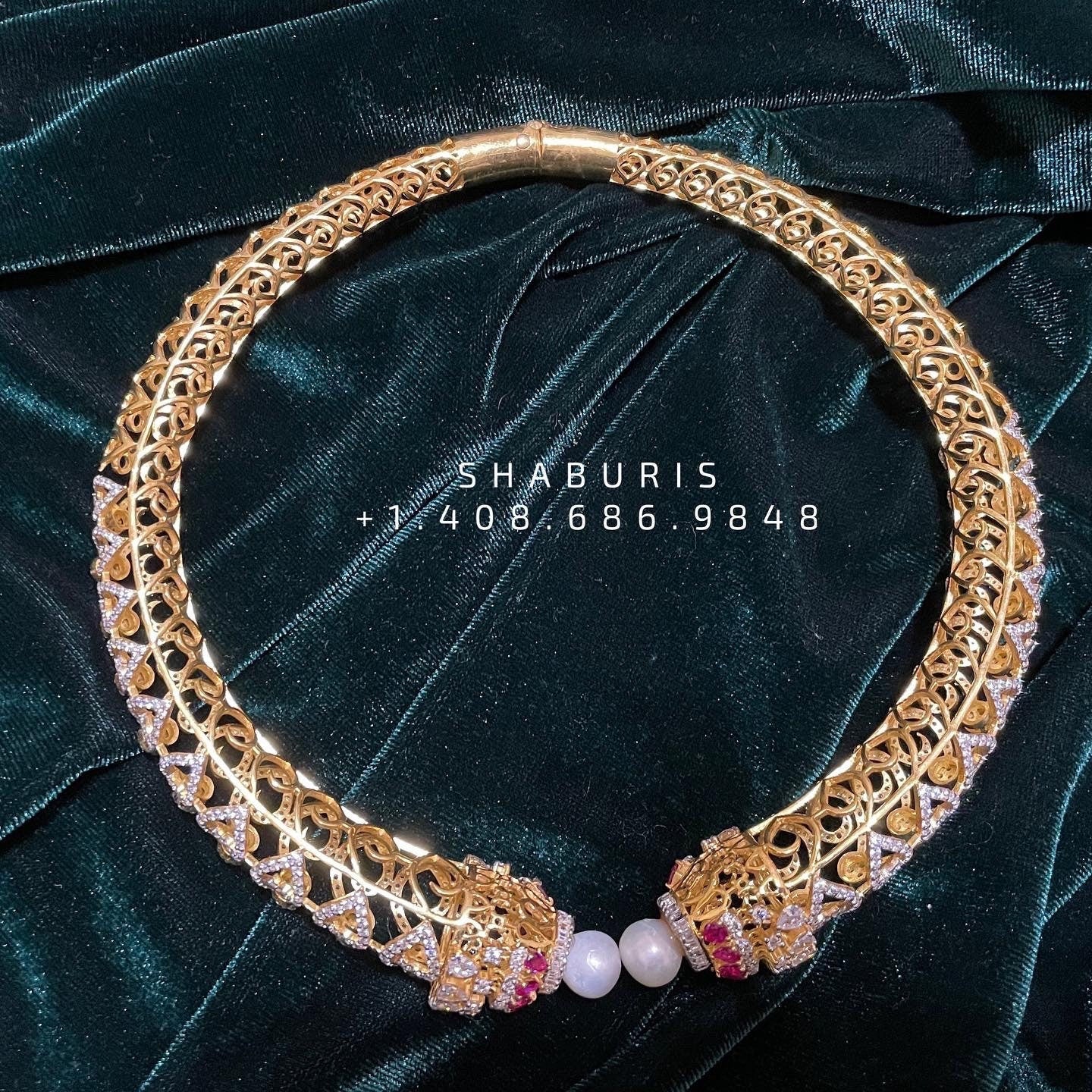Detatchable diamond kante ,South Indian Jewellery,South Indian Jewelry,Kante Necklace,silver jewelry Designs - NIHIRA-SHABURIS