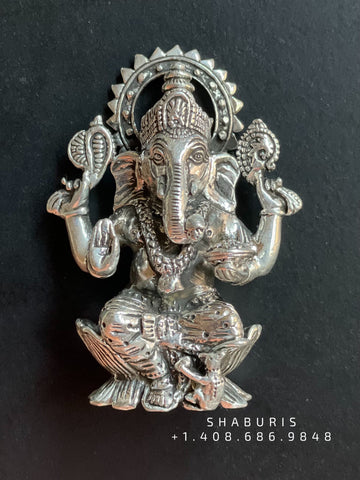 Pure Silver ganesha  idol,silver God Idol,Indian Pooja Articles,silver articles indian,pooja samagri,Antique silver article,