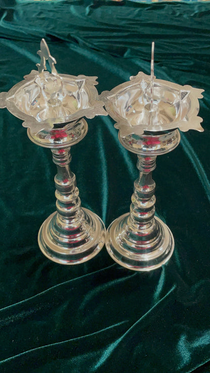 Silver Deepam Indian Pooja Articles,Pure silver articles indian,indian pooja samagri,silver articles,diya lamps silver- - SHABURIS
