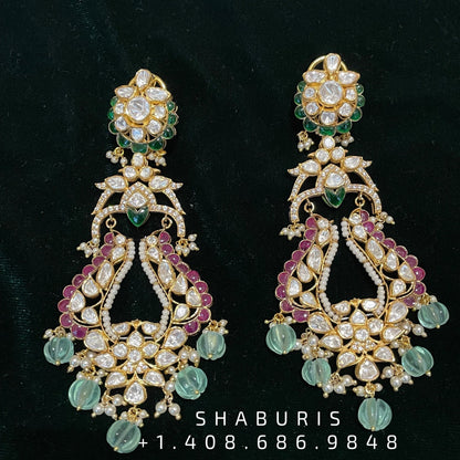 Diamond Jhumka Jewelry,Jhumka Jewellery,Pure Silver Jewellery ,Jhumka Earring,Indian Bridal,Indian Wedding Jewelry-SHABURIS