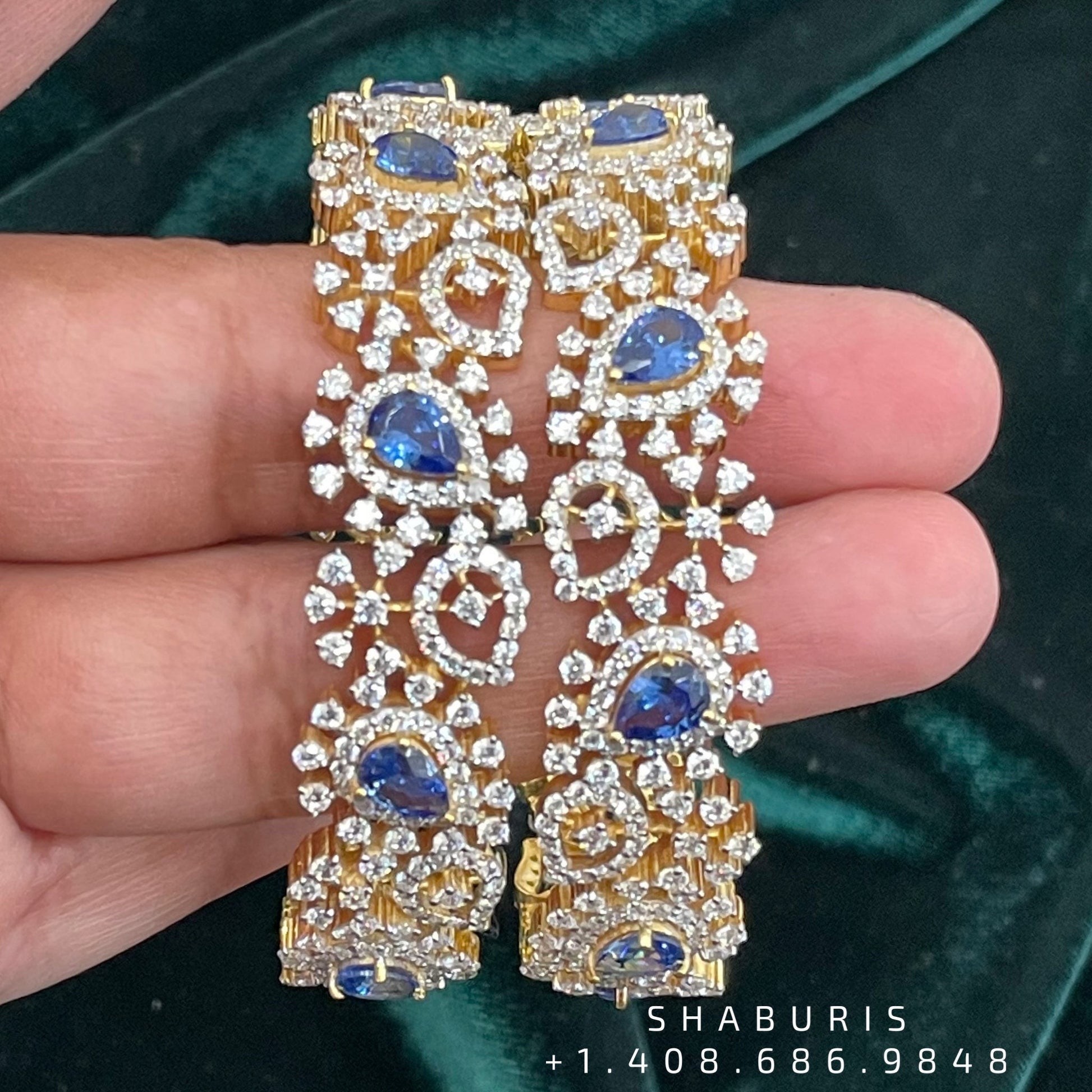 Diamond Bangles,South Indian Jewelry,silver indian Bangles,pure silver Swaroski Bangles,Indian Wedding Jewelry -NIHIRA-SHABURIS