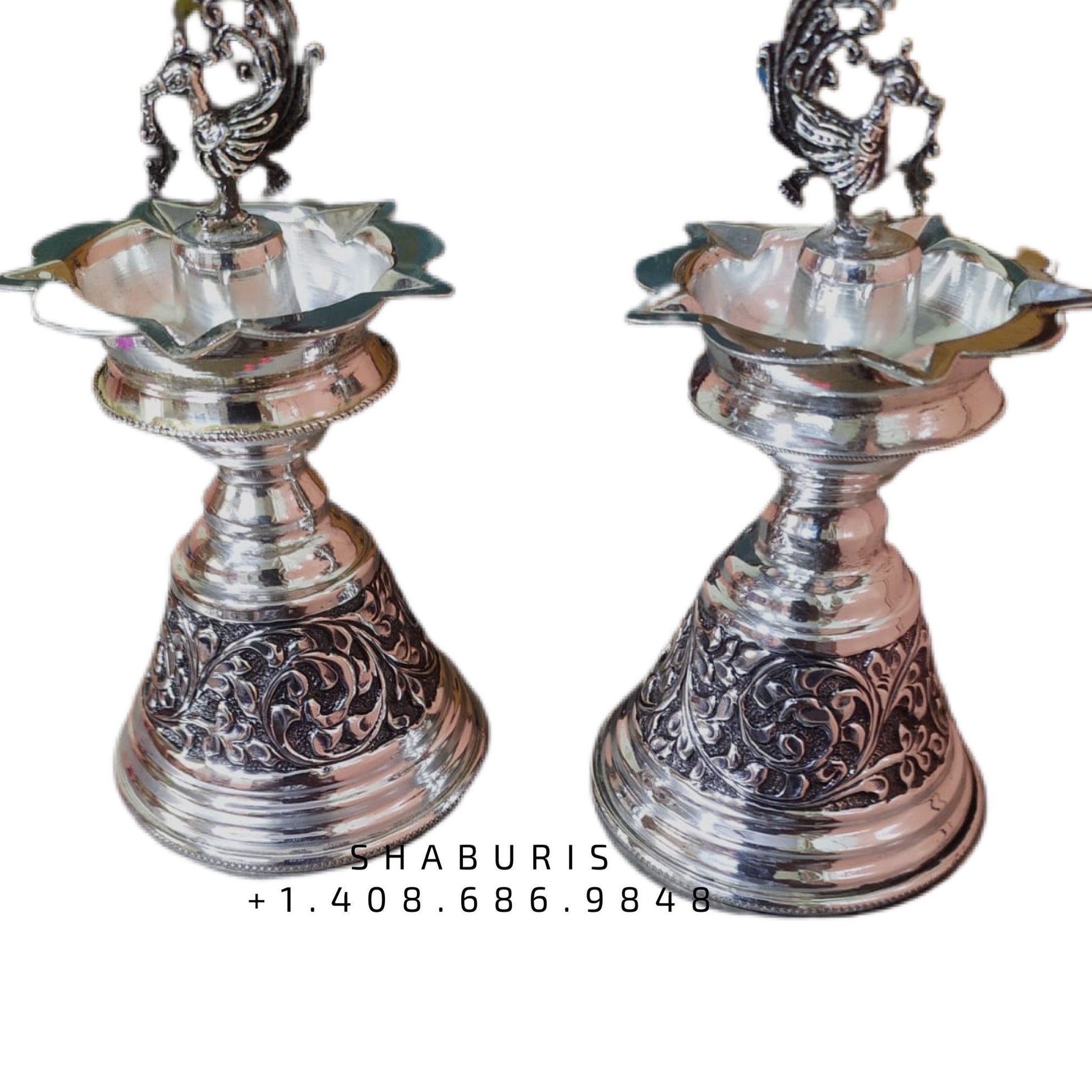 Silver Deepam Indian Pooja Articles,Pure silver articles indian,indian pooja samagri,silver articles,diya lamps silver- - SHABURIS