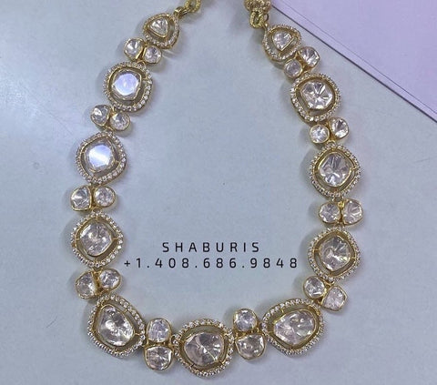 Pure Silver jewelry indian polki bracelet diamond bracelet sabyasachi jewelry inspired 22ct dipped jewelry indian jewelry -SHABURIS