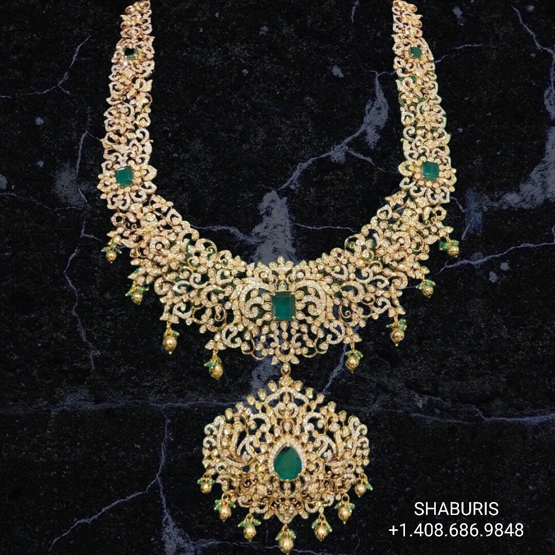 Diamond Choker Pure Silver jewelry Indian ,diamond Necklace,Indian Necklace,Indian Bridal,Indian Wedding Jewelry-NIHIRA-SHABURIS