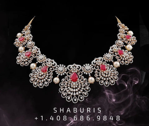 Diamond necklace,Pure silver polki choker Indian necklace ,maang tikka sabyasachi jewelry inspired Shaburis