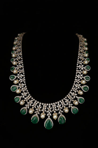 Closed setting diamond choker indian diamond necklace pure silver jewelry indian silver jewelry indian gold jewelry designs - SHABURIS