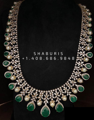 Closed setting diamond choker indian diamond necklace pure silver jewelry indian silver jewelry indian gold jewelry designs - SHABURIS