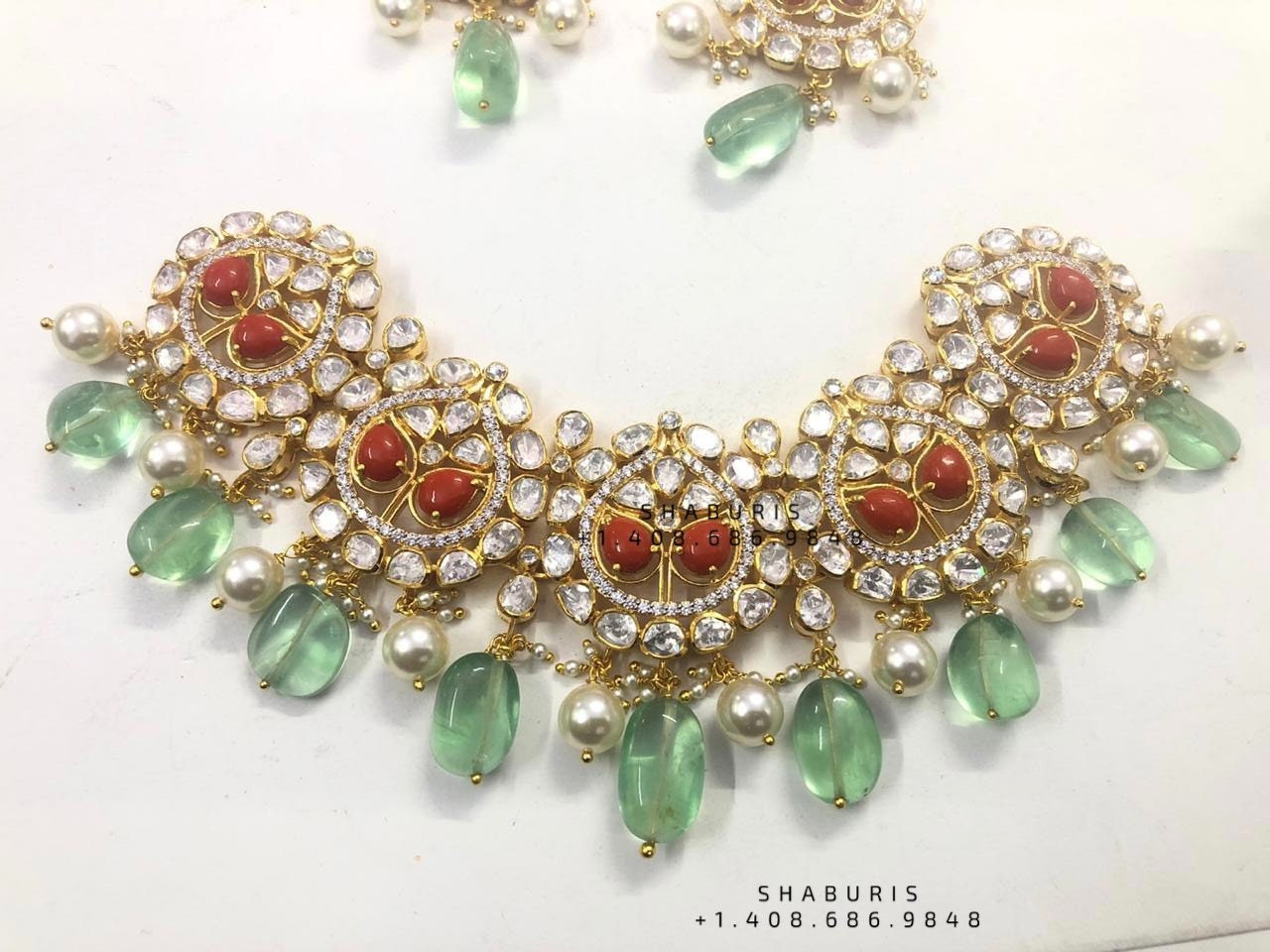 Polki jewelry Pure Silver jewelry Indian ,coral necklace indian jewelry diamond jewelry gold jewelry designs indian -SHABURIS