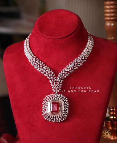 Closed setting diamond choker indian diamond necklace pure silver jewelry indian silver jewelry indian gold jewelry designs - SHABURIS