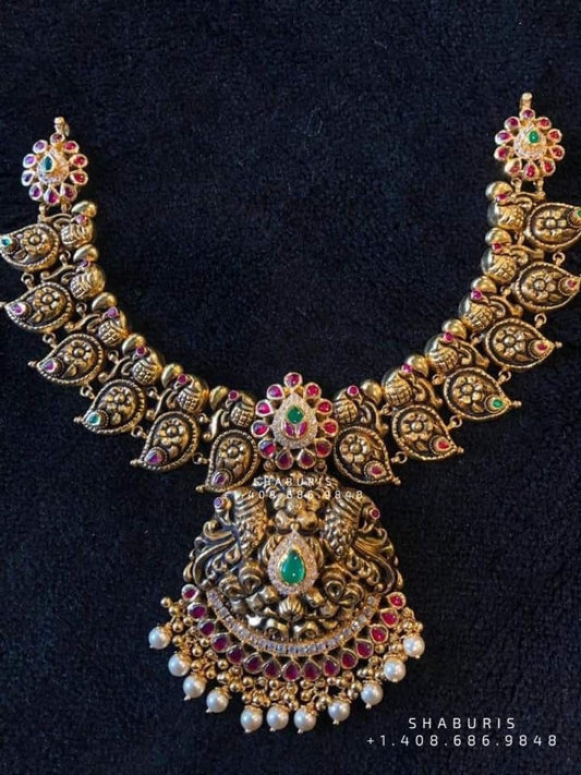 Mango mala mango haram mango necklace pure silver jewelry indian gold jewelry designs inspired kundan mango mala -SHABURIS