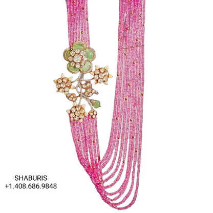 Tassel chain pure silver rose quartz beaded haram silver jewelry indian diamond jewelry pearl necklace gold jewelry designs - SHABURIS