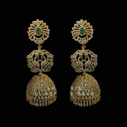 Bangles Jhumkas Diamond Jewelry Indian Jewelry Diamond Jhumka Diamond Necklace 925 silver Antique Jewelry 22k gold plated - SHABURIS