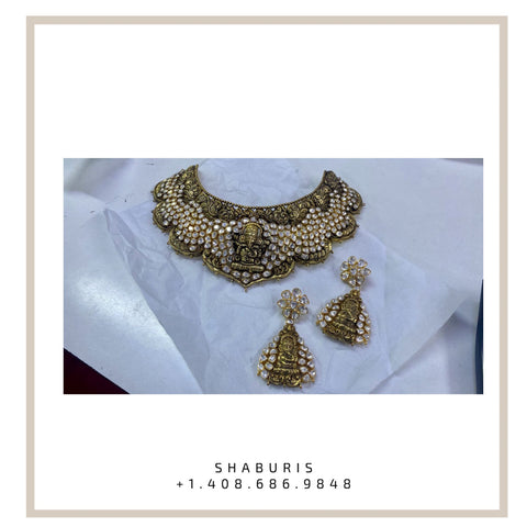 Bangles Jhumkas Diamond Jewelry Indian Jewelry Diamond Jhumka Diamond Necklace 925 silver Antique Jewelry 22k gold plated - SHABURIS
