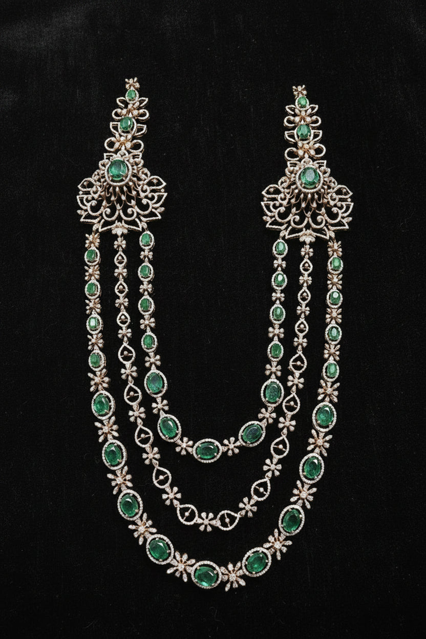 Closed setting diamond choker indian diamond necklace pure silver jewelry indian silver jewelry indian gold jewelry designs - SHABURIS