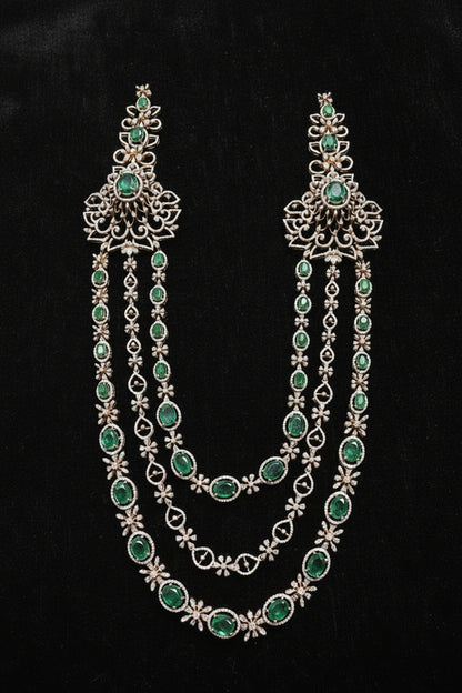 Closed setting diamond choker indian diamond necklace pure silver jewelry indian silver jewelry indian gold jewelry designs - SHABURIS