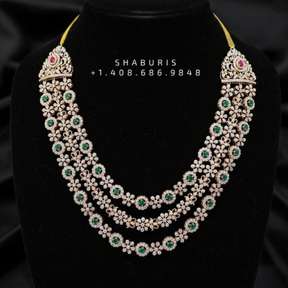 Closed setting diamond choker indian diamond necklace pure silver jewelry indian silver jewelry indian gold jewelry designs - SHABURIS
