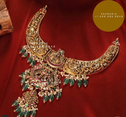 Nakshi Choker Diamond Jhumka Diamond Earrings Antique Earrings Antique Jhumka Pure Silver jewelry Indian ,diamond Necklace-SHABURIS