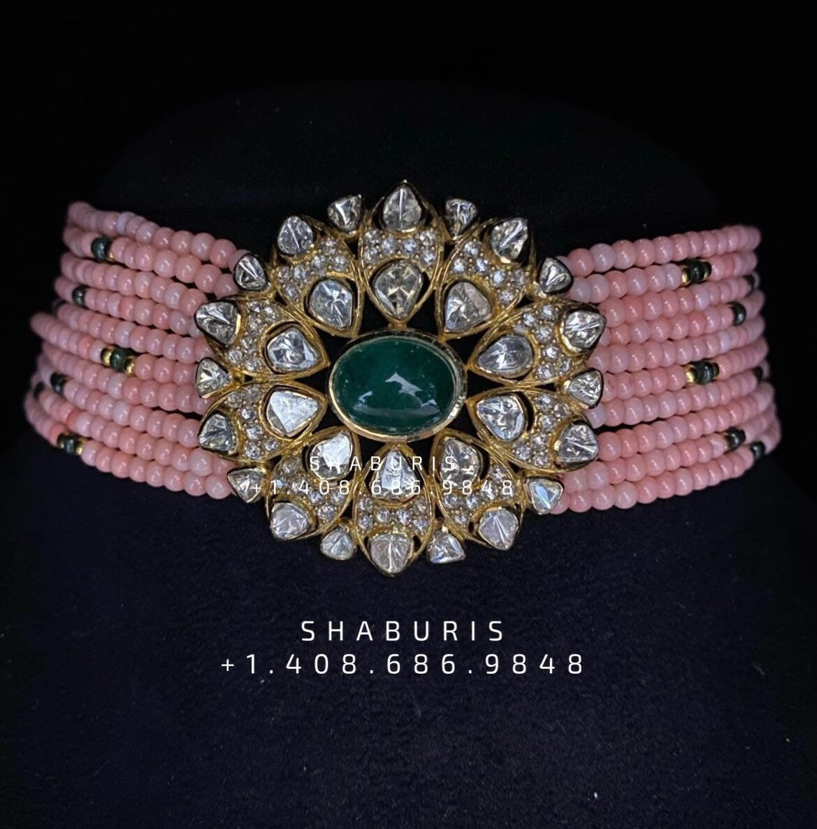 Polki Jewelry,Pure Silver Jewellery Indian ,Moissanite gems,Indian necklace,Swarovski necklace,beaded jewelry-SHABURIS