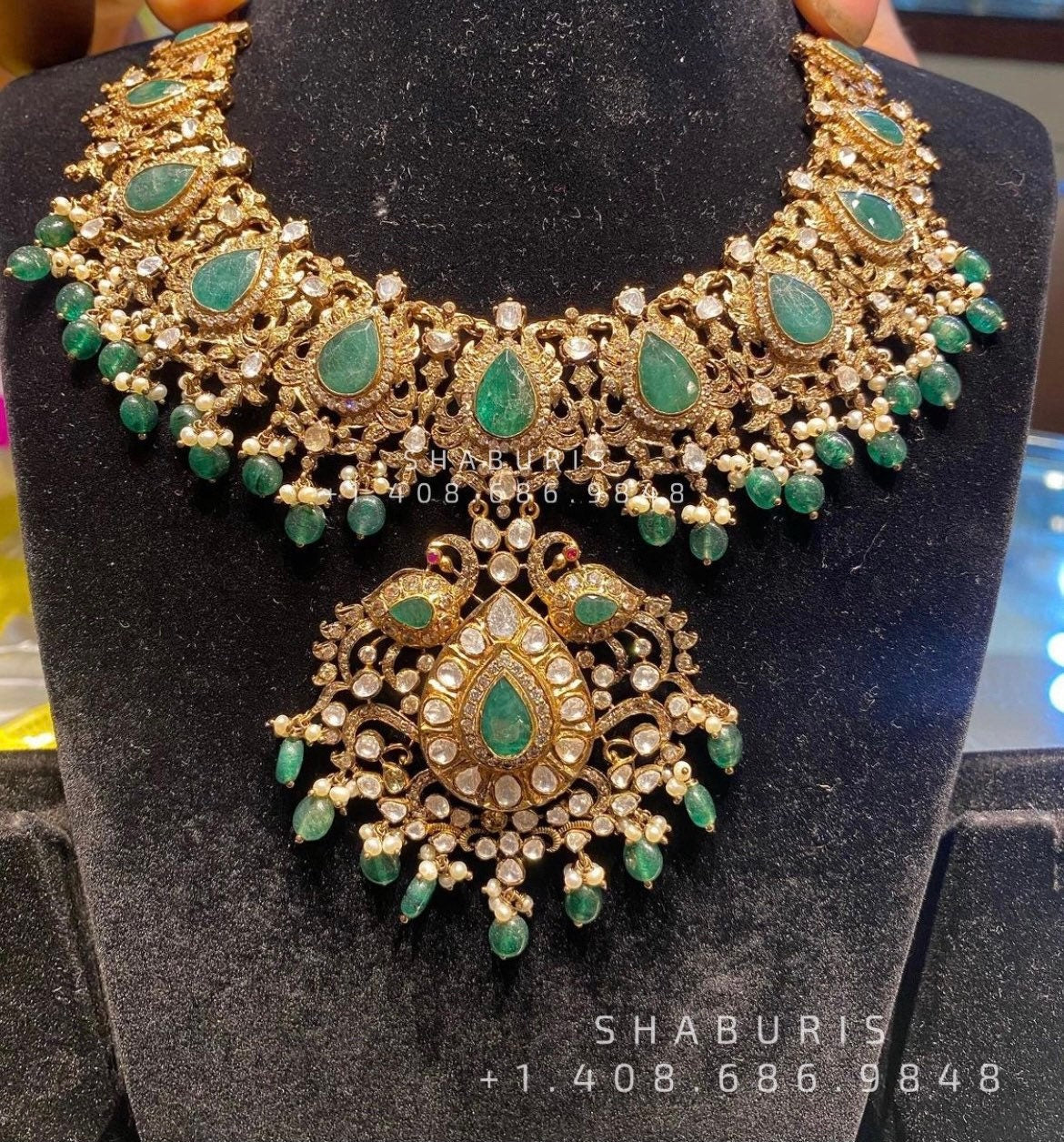 Antique Jewelry Temple Jewelry Bridal Jewelry,silver jewelry Indian ,tanzanite,lyte weight Indian Bridal Nakshi Jewelry - SHABURIS