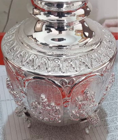 Kalsam in Silver,Lakshmi Kalasam,Pure Silver Ashta Lakshmi Kalash,pooja kalash,silver kalasam,lakshmi Kalasham - NIHIRA - SHABURIS