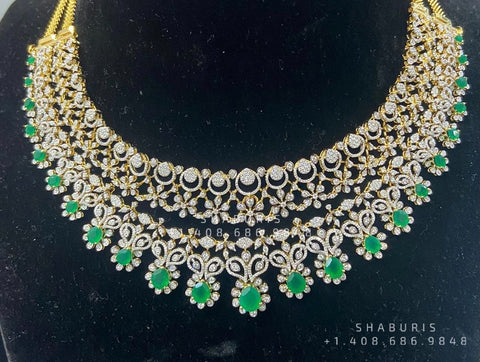 Polki Necklace Diamond Necklace Beaded Necklace Tanzanite Necklace Diamond Jewelry Moissanite Necklace Bridal Jewelry-SHABURIS