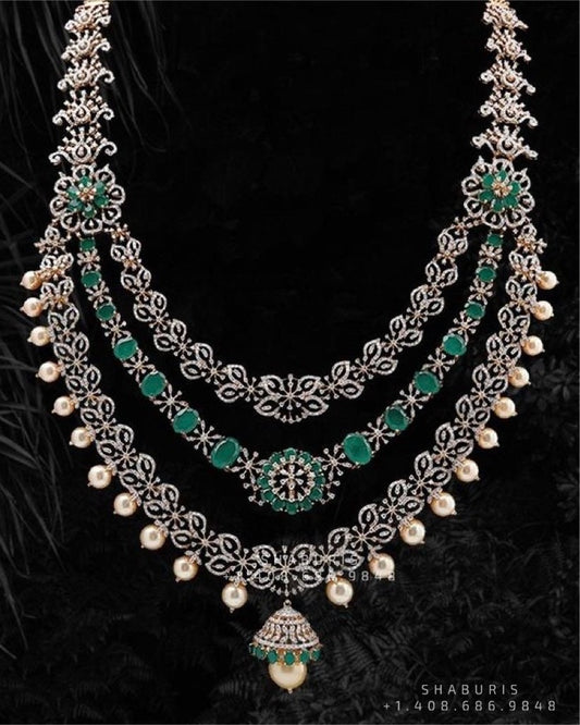 Polki Necklace Diamond Necklace Beaded Necklace Tanzanite Necklace Diamond Jewelry Moissanite Necklace Bridal Jewelry-SHABURIS