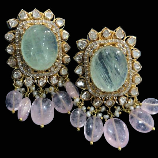 Diamond Jhumka,Pure Silver Jewelry Indian,Fashion Jewelry in Silver,Indian Earrings,Indian Jewelry,High End Jewelry-NIHIRA-SHABURIS