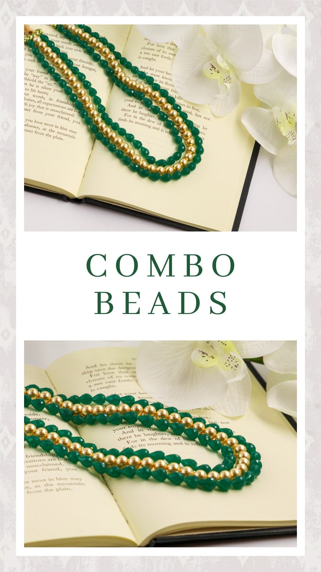 Multi layered beads south sea pearls emerald beads gem stones birth stones bead necklace precious gem stones precious beads & gems - SHABURI