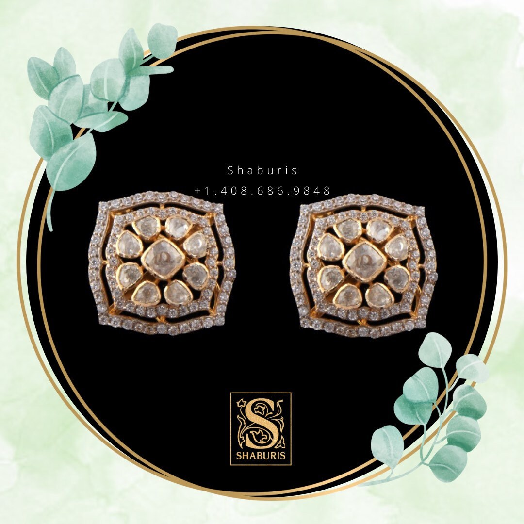 Diamond Choker Diamond Jhumka Diamond Earrings Antique Earrings Antique Jhumka Pure Silver jewelry Indian ,diamond Necklace-SHABURIS